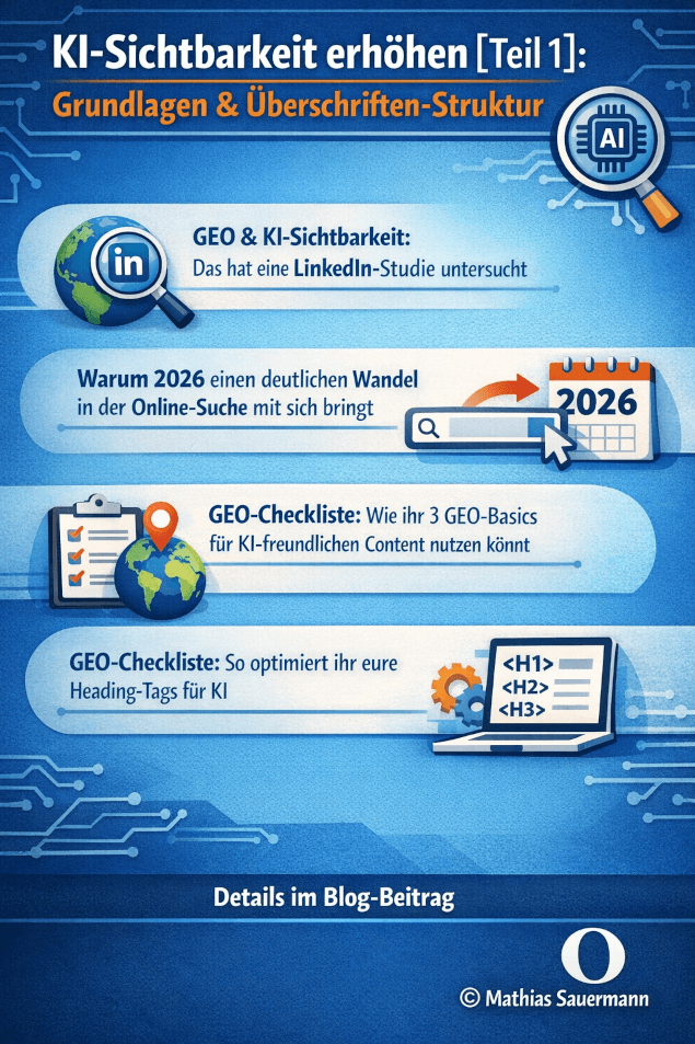 GEO-Checkliste – KI-Sichtbarkeit erhöhen [Teil 1]: Grundlagen & Überschriften-Struktur