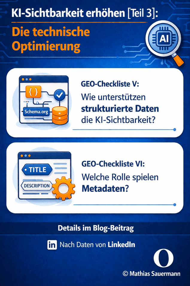 GEO-Checkliste – KI-Sichtbarkeit erhöhen [Teil 3]: Die technische Optimierung