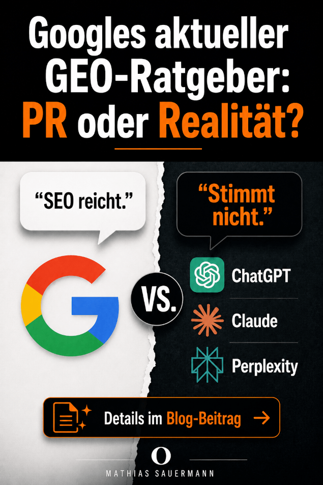 GEO: Was rät Google zum Thema „Sichtbarkeit in KI-Antworten“?