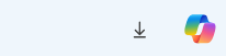 Download-Symbol für den Datenexport und Copilot-Icon für den KI-Chat in Microsoft Clarity