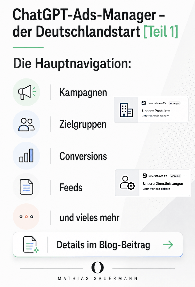 ChatGPT Ads – der Deutschlandstart [Teil 1]: Die Hauptnavigation des Werbeanzeigen-Managers